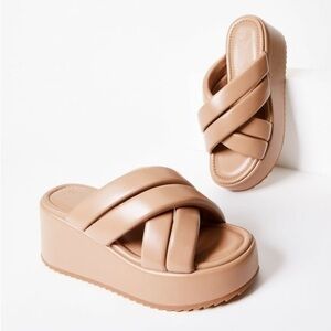 Women’s JUSTFAB Meline Platform Wedge Sandals- Size 6.5